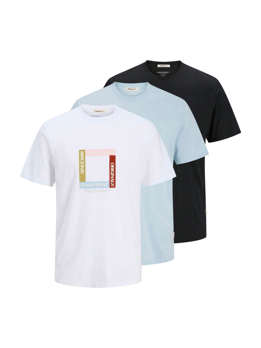 Tricou alb Jack & Jones Tavira, set de 3 – produs din colecția 2Vibe
